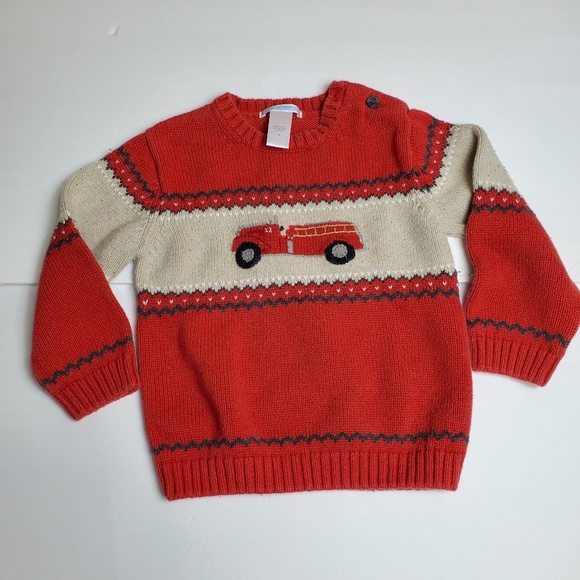 Janie and Jack Other - Janie -Jack  2T red sweater with car design.